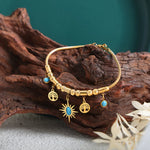 Gold-Plated Titanium Steel Charm Bracelet for Women – Elegant Design