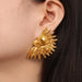 Gold-Plated Titanium Steel Earrings – Wrinkled Geometric Indian Style