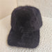 Winter Soft Imitation Fur Baseball Cap – Solid Color Warm Outdoor Casual Cap