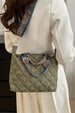 Bubble Textured Handbag with Adjustable Printed Strap – Spacious Structured Shoulder Bag
