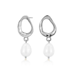 Retro Irregular Geometric Pearl Earrings for Women