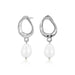 Retro Irregular Geometric Pearl Earrings for Women
