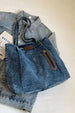 Medium Denim Tote Bag – Casual Women's Zipper Shoulder Bag