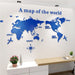 Acrylic 3D World Map Wall Stickers for Living Room and TV Background Decor