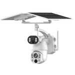 Outdoor Dual-Lens Solar Powered WiFi Surveillance Camera with Night Vision