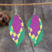 PU Leather Leaf Drop Earrings with Lightweight Design