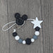 Silicone Pacifier Clip Chain with Beads – Star & Round Bead Strap Leash