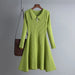 Long Sleeved High Waisted Short Knitted Dress Women's A-line Dresses