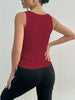 Square Collar Solid Color Knitted Lace Vest for a Feminine and Chic Look