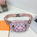 Checkered Nylon Crossbody Bag – Adjustable Strap Travel Bag