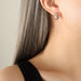 Zircon Inlaid Titanium Steel Huggie Earrings for Women Daily Wear