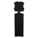 Waist Cut-Out Knit Long Dress O-Neck Sleeveless Sexy Vestidos