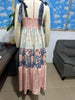 Women's Strapless Backless Camisole Dress with Retro Printed Long Skirt