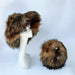 Imitation Raccoon Fur Basin Hat Warm Ball Bag Set Fur Hat Bag Sets