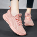 Women's Lace-Up Mesh Athletic Sneakers – Breathable Lightweight Shoes
