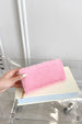 Solid Color Fluffy Rectangle Wallet – Soft Touch Stylish Organizer