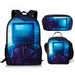 3PC-SET Toilet Man Backpack Primary Secondary School Teenage Peripheral Schoolbags