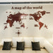 Acrylic 3D World Map Wall Stickers for Living Room and TV Background Decor