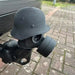 3D Printed Trailer Hitch Cover with Steel Helmet and Gas Mask Design Detail