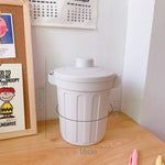 Compact Ins-Style Desktop Trash Can with Lid for Bedroom and Office Use Stylish and Functional Design