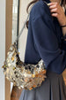 Sequin Chain Crossbody Bag with Metallic Glam Finish