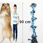 Dog Rope Toy Aggressive Chewers Large Breeds 90CM Long 5 Knot Chew Rope
