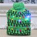 Knitted Christmas Hats with Colorful LED Lights for Adults & Kids
