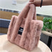 Plush Tote Bag for Autumn & Winter – High-Capacity Wool-Like Messenger Bag for Women