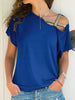 Asymmetrical Neck Short Sleeve T-Shirt for Modern Casual Outfits