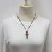 Wooden Cross Pendant Necklace for Women – Walnut & Coffee Solid Wood