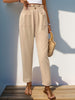 Women's High-Waisted Solid Color Casual Tapered Pants