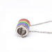 Colorful Circle Pendant Necklace - Silver Chain Jewelry with Titanium Steel Design