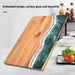 Resin and Acacia Wood Kitchen Cutting Board with Artistic Wave Design