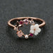 Fashionable Butterfly Flowers Crystal Ring for Women - Elegant Rose Gold Zircon Jewelry