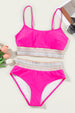 Scoop Neck Two-Piece Swim Set With Spaghetti Straps And Sleek Swim Bottoms