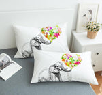 3D Bedding Flower Elephant Print Pillowcase Neck Pillow Case Decorative Bedding Cover