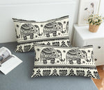 3D Bohemian Elephant Pillowcase Decorative Neck Pillow Cover for Bedding