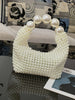 Handwoven Beaded Bag Women's Designer Pearl Handbag