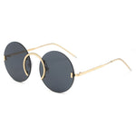 Punk Style Sunglasses Glasses Round Frame Rimless Women's Sunglasses