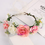 Handmade Rattan Wreath Headband with Macaron Bright Colors