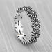 Sterling Silver Retro Old Cross Ring Trendy Daisy Flower Women's Ring Jewelry