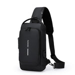 Waterproof Anti-Theft Sling Bag with USB and Password Lock for Men