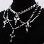 Gothic Cross Pendant Necklace Women’s Fashion Multi-Layer Jewelry