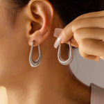 Women's Fashionable Titanium Steel U-Shape Earrings for Modern Elegance