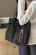 Medium Denim Tote Bag – Casual Women's Zipper Shoulder Bag
