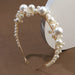 Retro Bridal Headpiece with Simple Pearl Band for Weddings