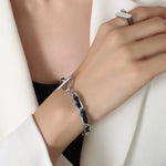 Women's Hip Hop Design 18K Real Gold Leather Rope Bracelet Jewelry