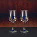 Elegant Crystal Red Wine Glass With Enamel Detailing And Decorative Decanter Style