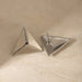 3D Triangle Earrings for Women – Polished Stainless Steel Jewelry