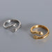 Titanium Steel Hug Bypass Ring for Women – Modern Open Adjustable Ring